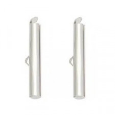 Slide end tubes 35mm - Antique silver
